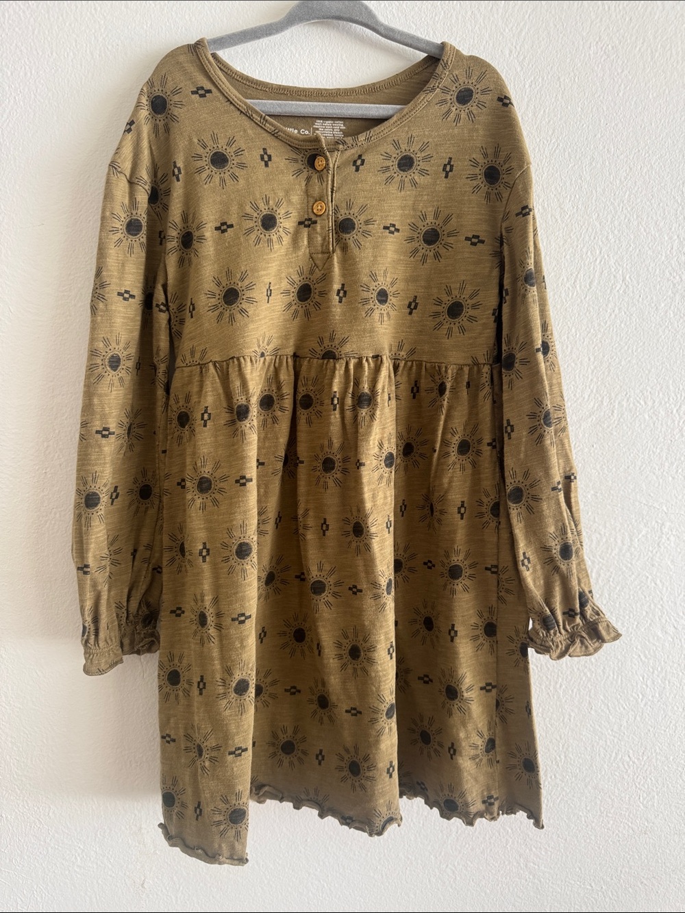Little Co. by Lauren Conrad Girls Sunburst Print Tunic Top - Olive and black